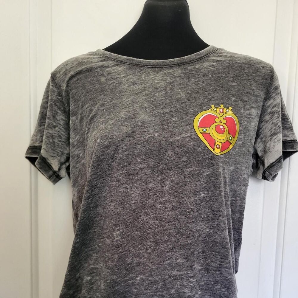 Sailor-moon Women's Grey and Black T-shirt